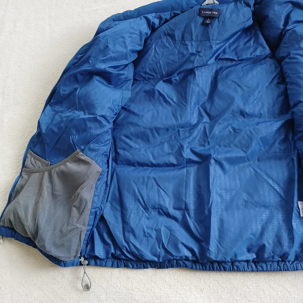 lands end ♡ down feather blue vest mens xl puffer cavin core winter gorpcore